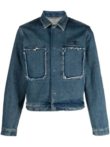 Broderet denimjakke Mm6 Maison Margiela blå