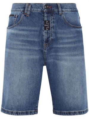 Szorty jeansowe z niską talią Philipp Plein niebieskie