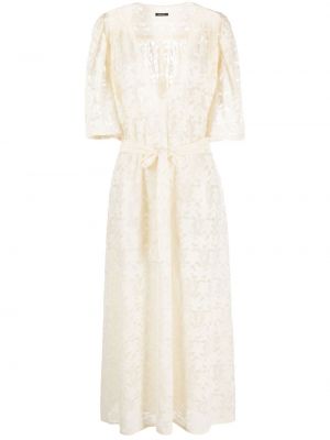Φλοράλ μάξι φόρεμα με δαντέλα Le Petit Trou λευκό