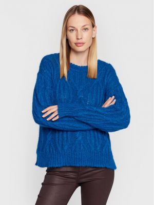 Sweter relaxed fit Twinset niebieski