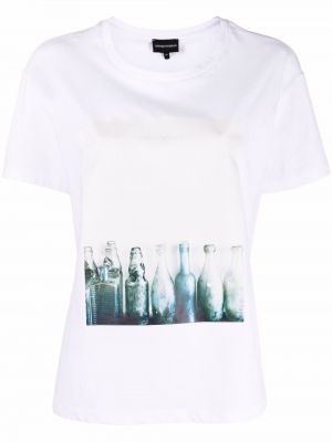 Tričko s potiskem Emporio Armani bílé