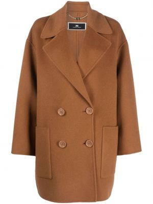 Vlnený kabát Elisabetta Franchi hnedá