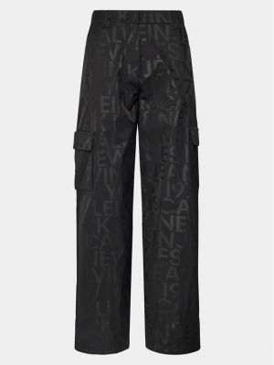 Cargo kalhoty relaxed fit Calvin Klein Jeans černé