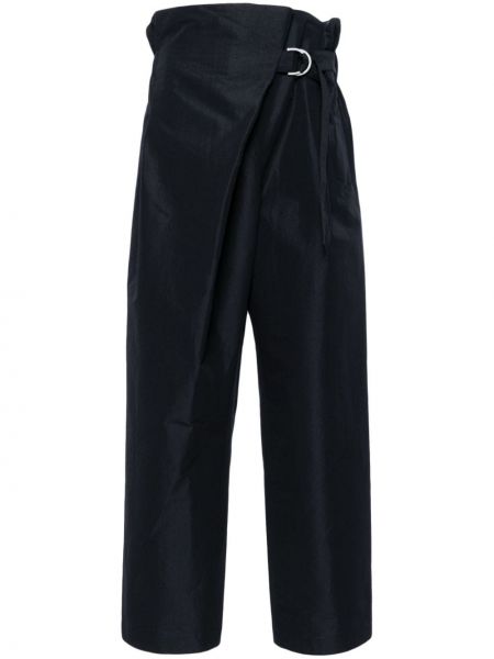 Czarne proste spodnie asymetryczne Issey Miyake