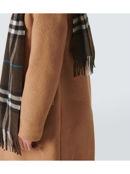 Ekoseli kaşmir saçak şal Burberry gri