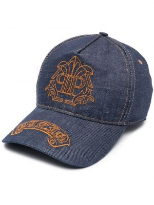 Cappello con visiera ricamato Philipp Plein blu