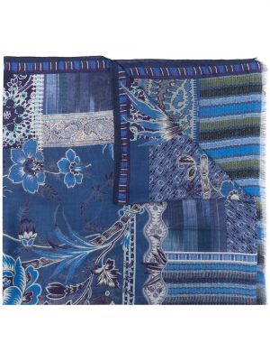 Bufanda de cachemir con estampado de cachemira Etro azul