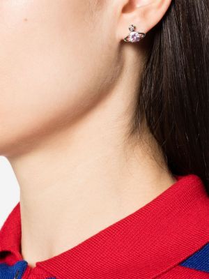 Boucles d'oreilles à boucle en cristal Vivienne Westwood argenté