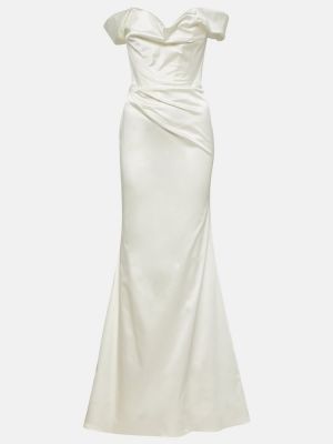 Satynowa sukienka długa Vivienne Westwood biała