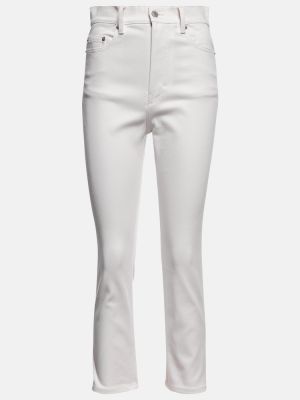 Kõrge vöökohaga kitsa lõikega teksapüksid Ami Paris valge