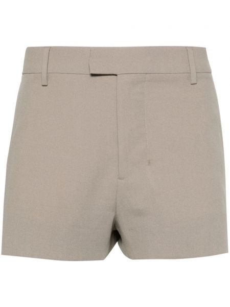 Volnene bermuda kratke hlače iz krep tkanine Ami Paris rjava
