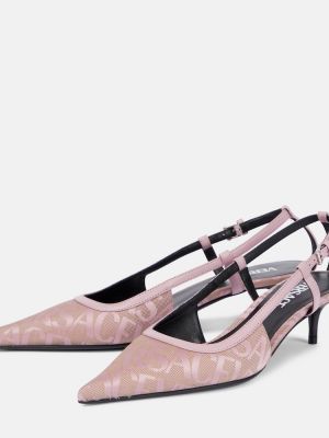 Полуотворени обувки с отворена пета Versace розово