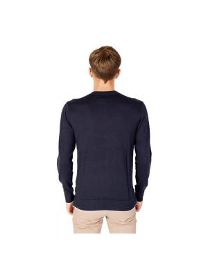 Jersey manga larga de tela jersey de cuello redondo Armani Exchange azul