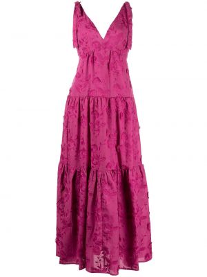 Blonder floral dress Marchesa Notte rosa