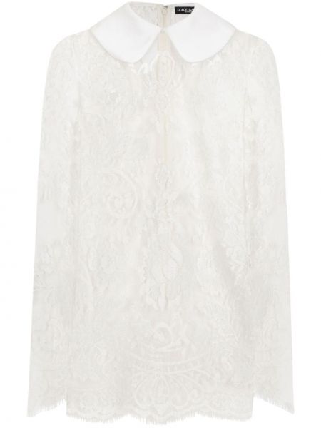 Krajkové koktejlové šaty Dolce & Gabbana bílé