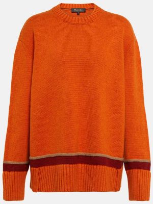 Z kaszmiru sweter Loro Piana, pomarańczowy