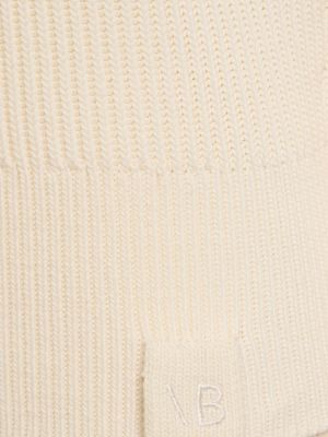 Jedwabny sweter bawełniany z dekoltem w serek Victoria Beckham biały