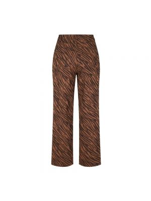 Pantalones rectos con estampado Samsøe Samsøe marrón