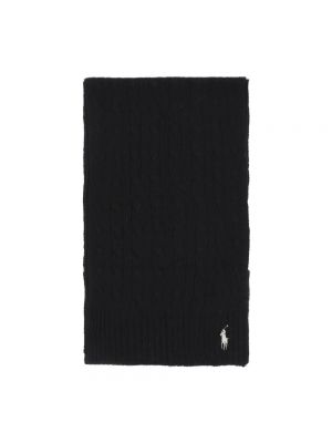 Sciarpa di lana di cachemire in maglia Polo Ralph Lauren nero