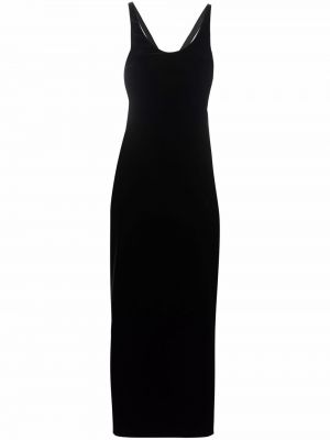 Svilena koktel haljina Saint Laurent crna