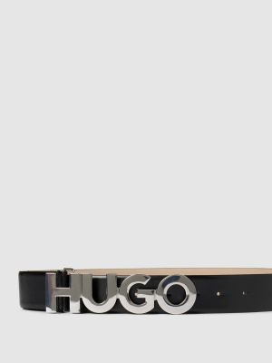 Pasek skórzany Hugo czarny