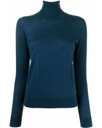 Jersey de punto de cuello vuelto de tela jersey N.peal azul