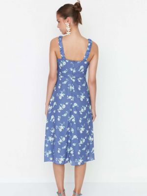 Květinové šaty Trendyol modré