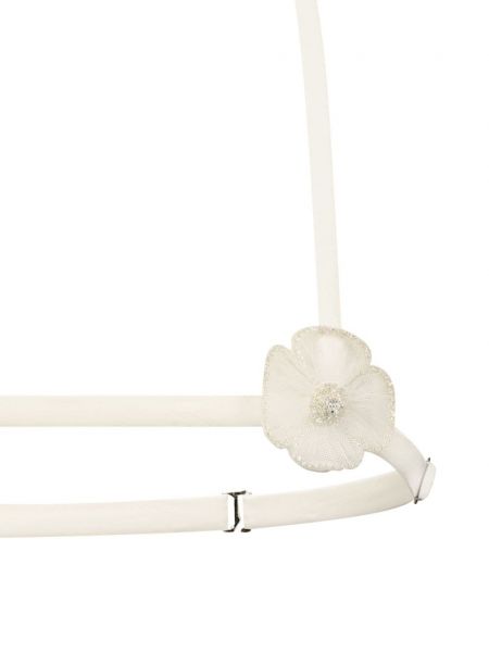 Soutien-gorge à fleurs avec applique Kiki De Montparnasse blanc