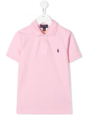 Tröja med broderi för tjejer Ralph Lauren Kids rosa