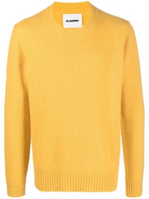 Maglione con scollo tondo Jil Sander giallo