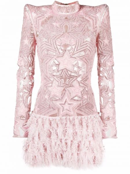 Stjernemønster lang kjole Balmain rosa