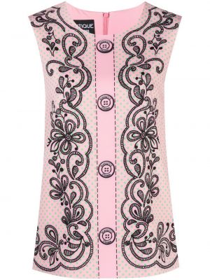 Блуза без ръкави с принт Boutique Moschino розово