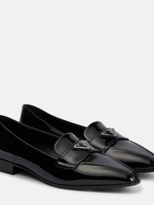 Δερμάτινα loafers από λουστρίνι Prada μαύρο