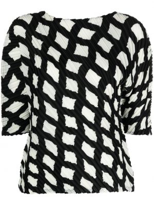 Plisirana bluza z abstraktnimi vzorci Issey Miyake