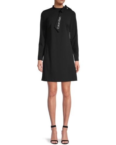 Платье макси с завязками длинное Calvin Klein, черное