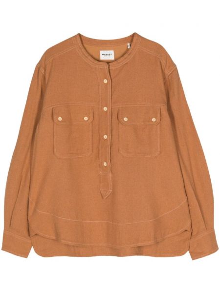 Šilkinė marškiniai Marant Etoile ruda
