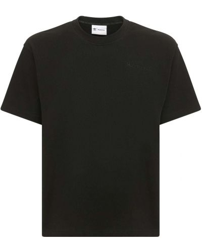 Koszulka bawełniana z dżerseju Adidas Originals czarna