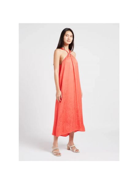 Sukienka midi z nadrukiem Suncoo pomarańczowa