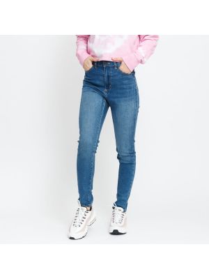 Slim fit skinny džíny s vysokým pasem Urban Classics modré