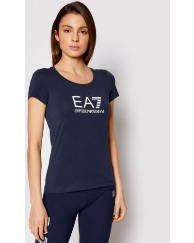 T-shirt slim Ea7 Emporio Armani bleu