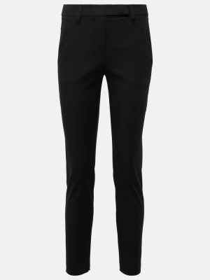Pantalones rectos slim fit de algodón Brunello Cucinelli negro