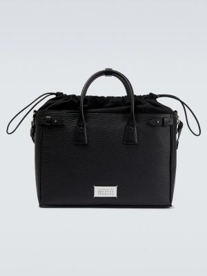 Usnjena nakupovalna torba Maison Margiela črna