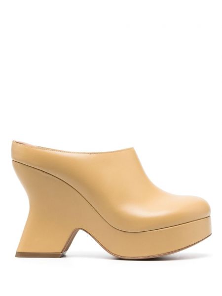 Kožne cipele s punim potplatom Loewe žuta