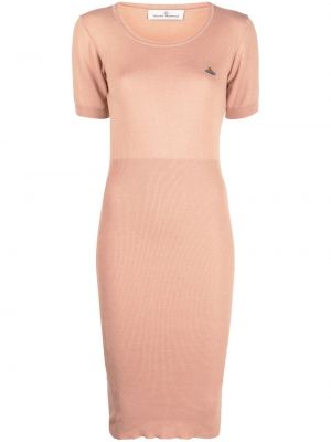 Πλεκτή μίντι φόρεμα Vivienne Westwood μπεζ