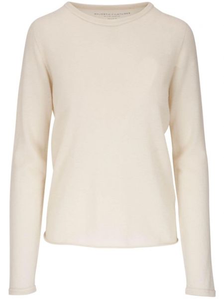 Pull en cachemire Majestic Filatures blanc