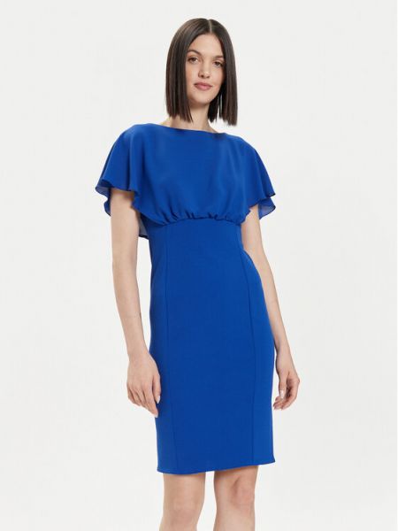 Коктейлна рокля Rinascimento синьо