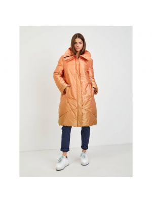 Pomarańczowy pikowany płaszcz zimowy Guess