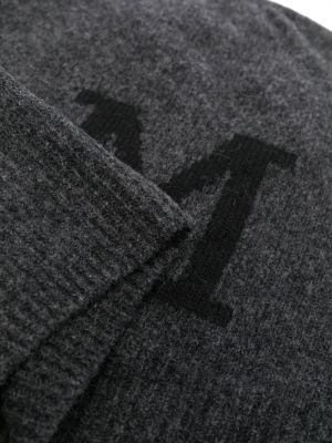 Bonnet en tricot à imprimé Moncler gris