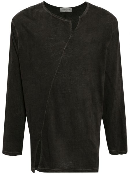 Μπλούζα με λαιμόκοψη v Yohji Yamamoto μαύρο