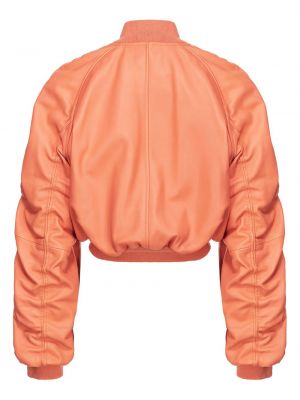 Kožená bomber bunda Pinko oranžová